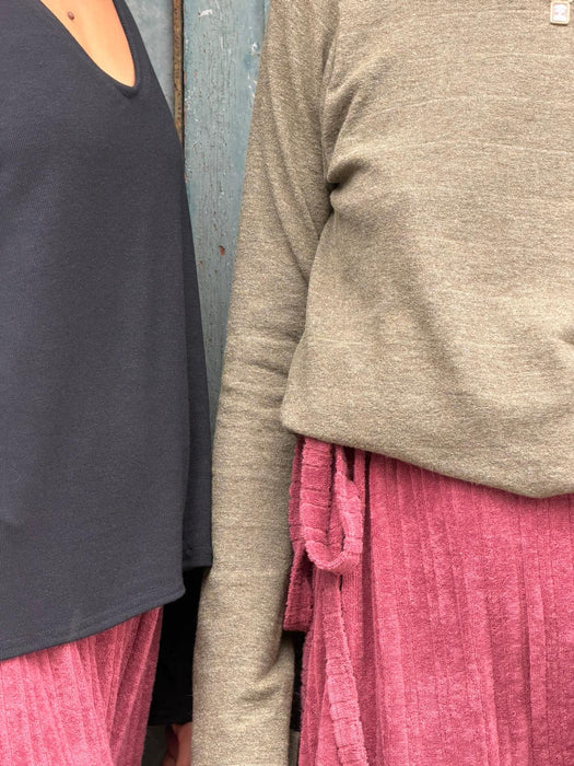 Pantaloni Luigi in spugna color lampone