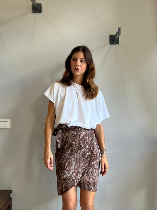 Gonna Matilda corta in fantasia damascata