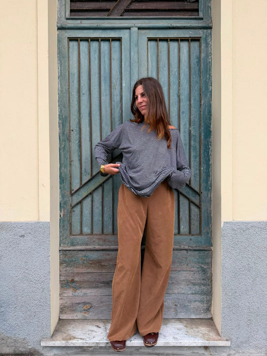Maglia Carolina a righe grigie e nere