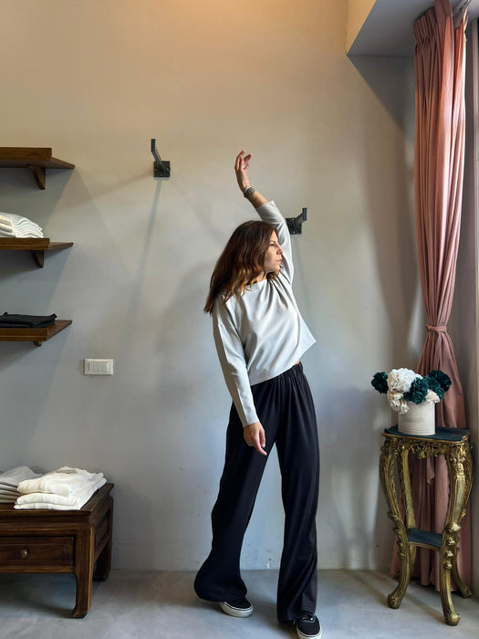 Maglia Deborah in punto Milano color ghiaccio