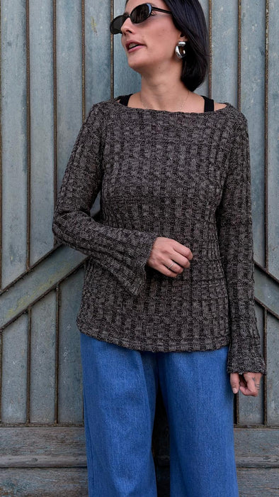 Maglia Cristiana in lana marrone mèlange