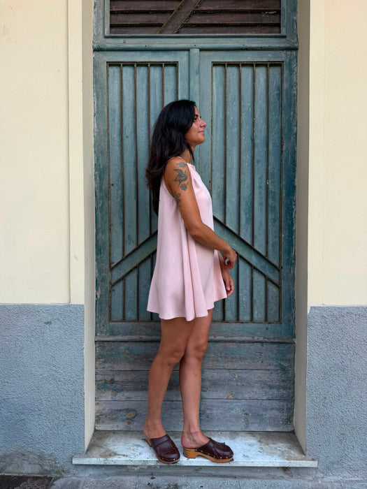 Abito Michele in viscosa rosa cipria