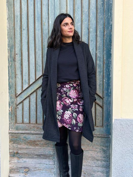 Cardigan Marinella midi grigio antracite