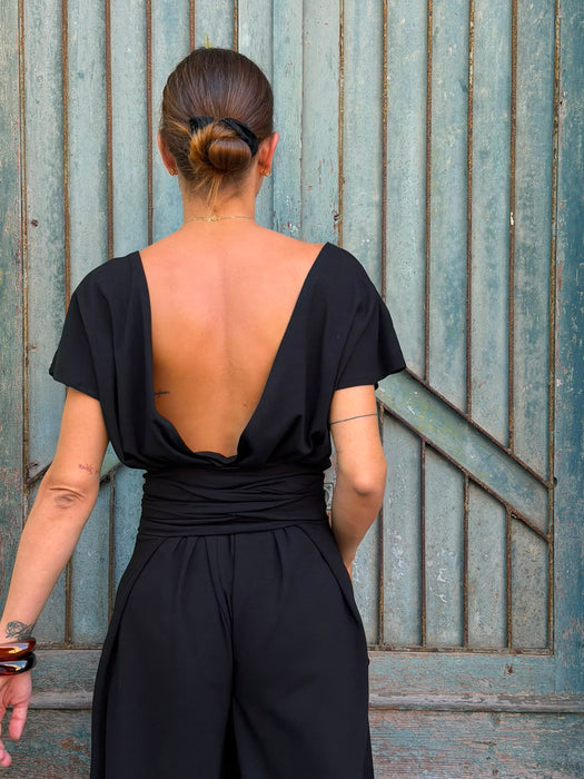Tuta Magda in jersey nero
