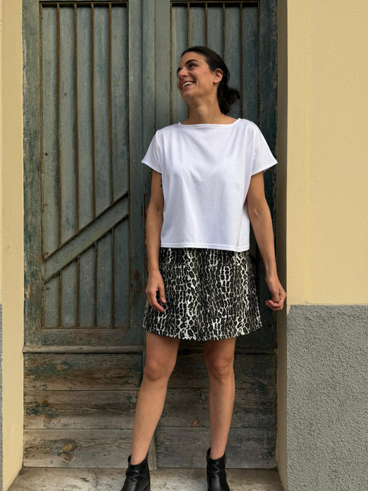 Gonna Luca in gabardine leopardato