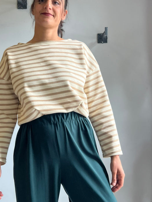 Felpa Deborah a righe panna e beige