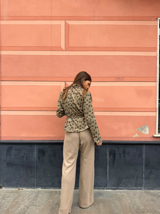 Pantaloni Mia in cashmere beige