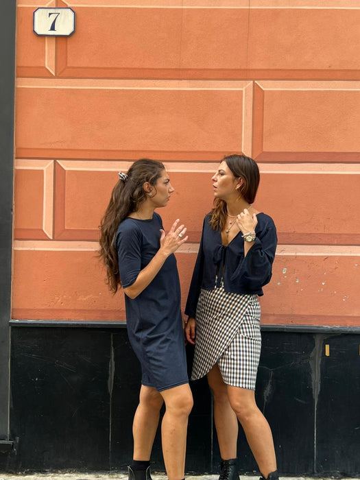 Abito Ada in jersey blu melange