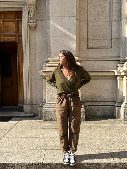 Pantaloni Asia in velluto cammello