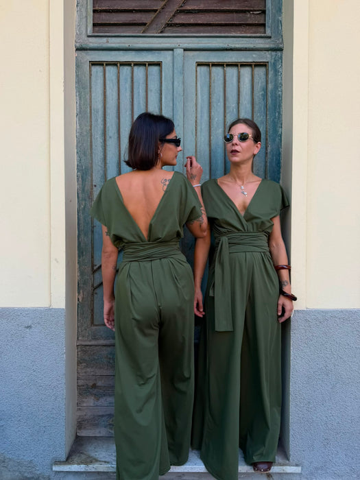 Tuta Magda in jersey verde oliva