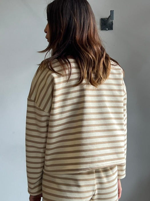 Felpa Deborah a righe panna e beige