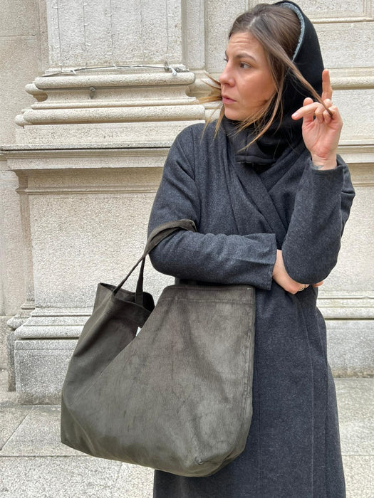 Borsa in velluto verdone