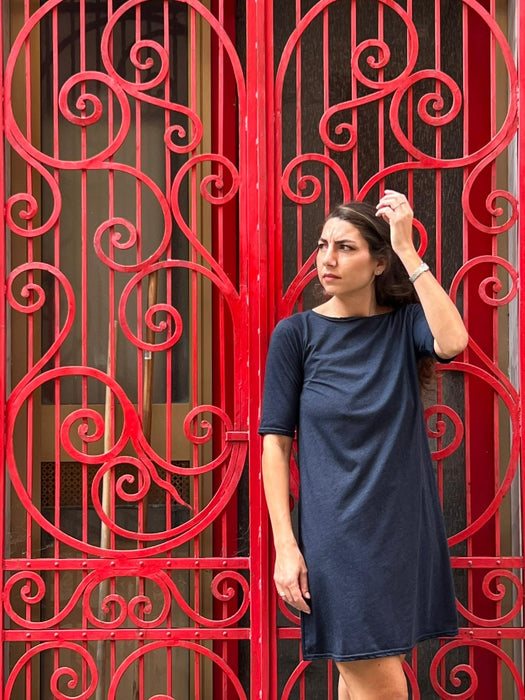 Abito Ada in jersey blu melange