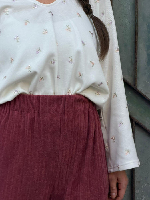 Pantaloni Corrado in spugna color lampone