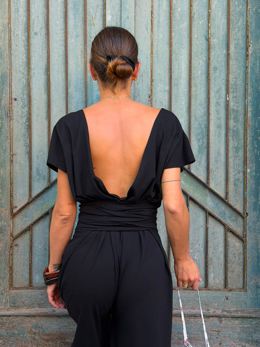Tuta Magda in jersey nero