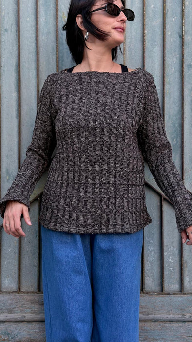 Maglia Cristiana in lana marrone mèlange