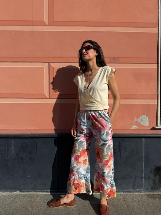 Pantaloni Ines in fantasia fiorata