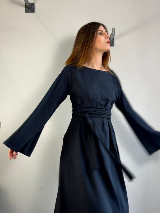 Abito Osvaldo lungo blu navy