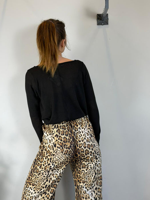 Pantaloni Mia in viscosa leopardata