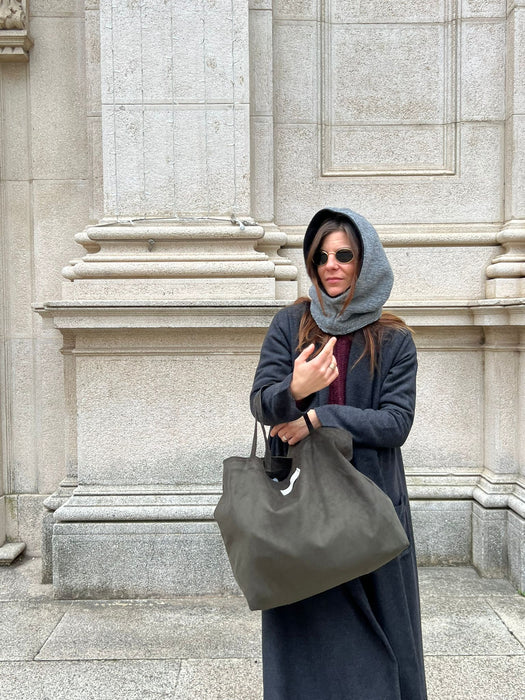 Balaclava double nero e grigio