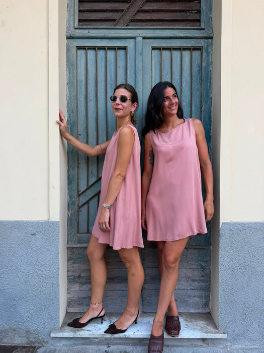 Abito Michele in viscosa rosa antico