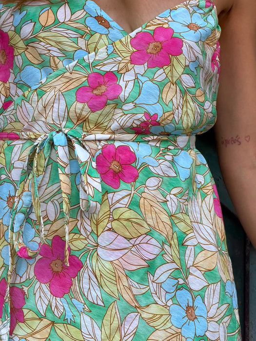 Abito Cesare in viscosa a fiori colorati