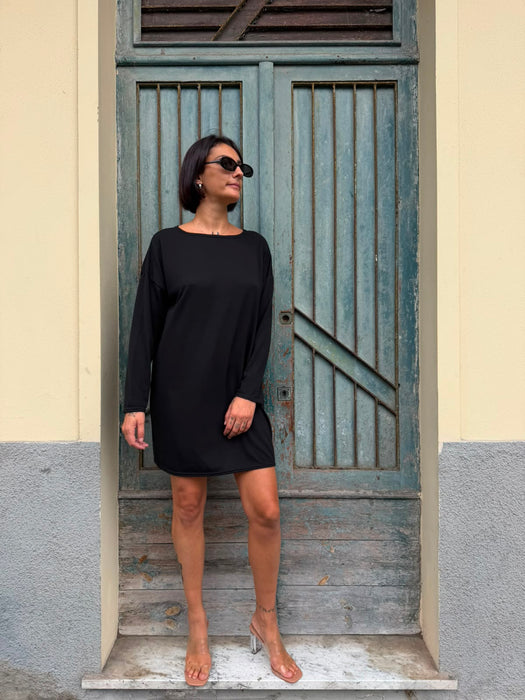 Abito Deborah in cotone nero