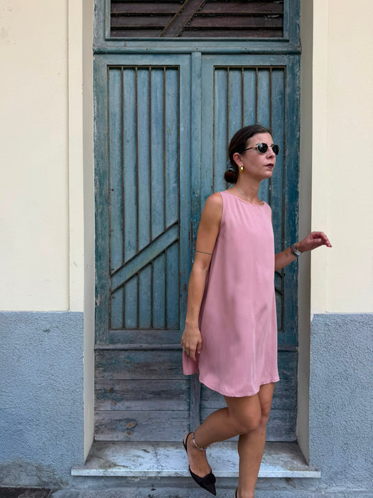 Abito Michele in viscosa rosa antico