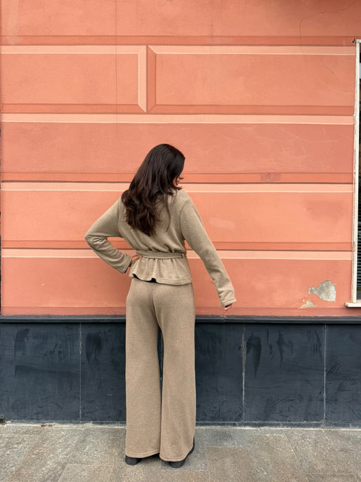 Pantaloni Mia in cashmere beige