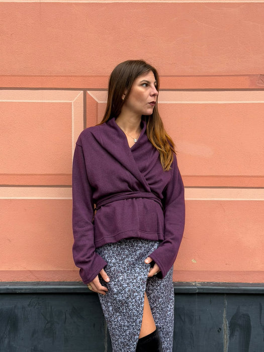 Cardigan Romeo in cashmere viola