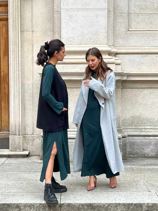 Abito Cristiana lungo verde bottiglia