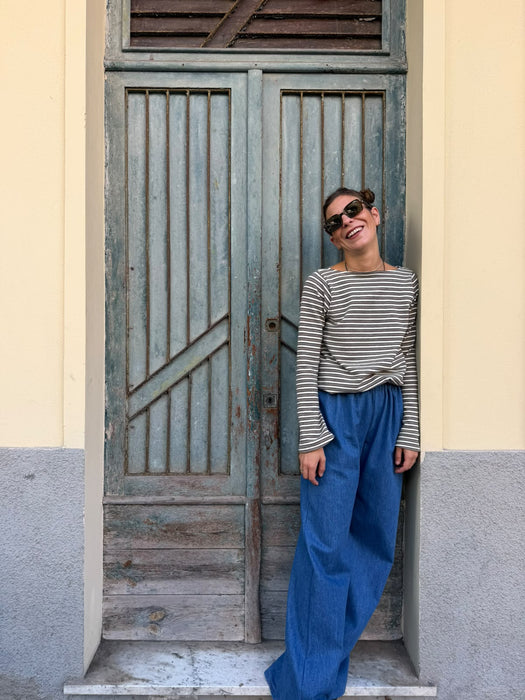 Pantaloni Mia in jeans lavaggio chiaro