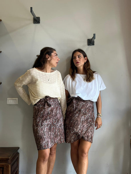 Gonna Matilda corta in fantasia damascata