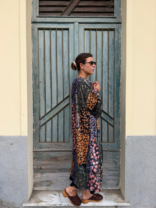 Kimono in velluto in fantasia a fiori