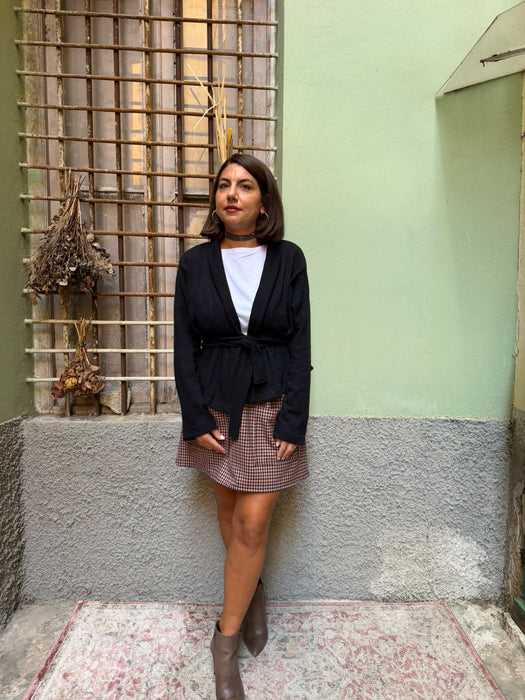 Cardigan Romeo in lana blu notte