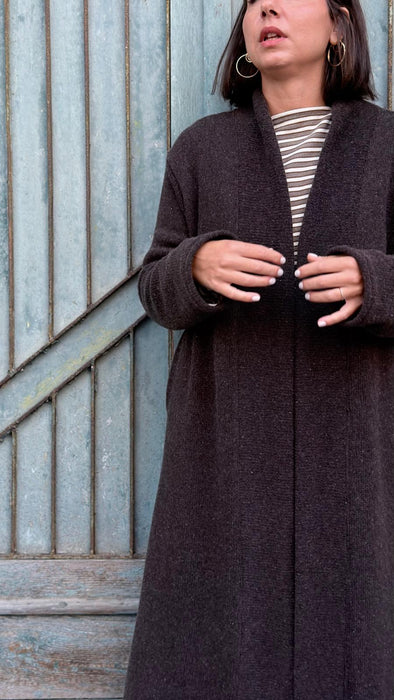 Cardigan Marinella in lana marrone