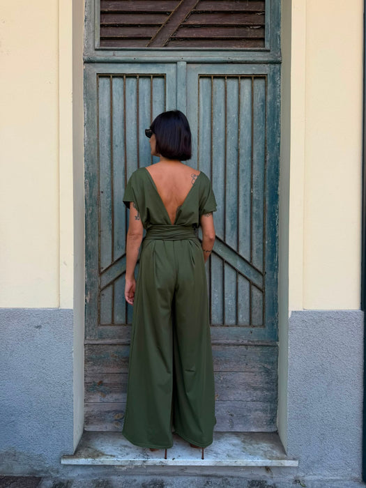 Tuta Magda in jersey verde oliva