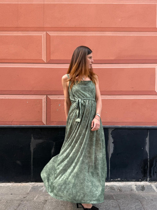 Abito Barbara in jersey verde