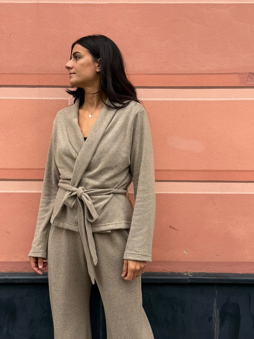Cardigan Romeo in cashmere beige