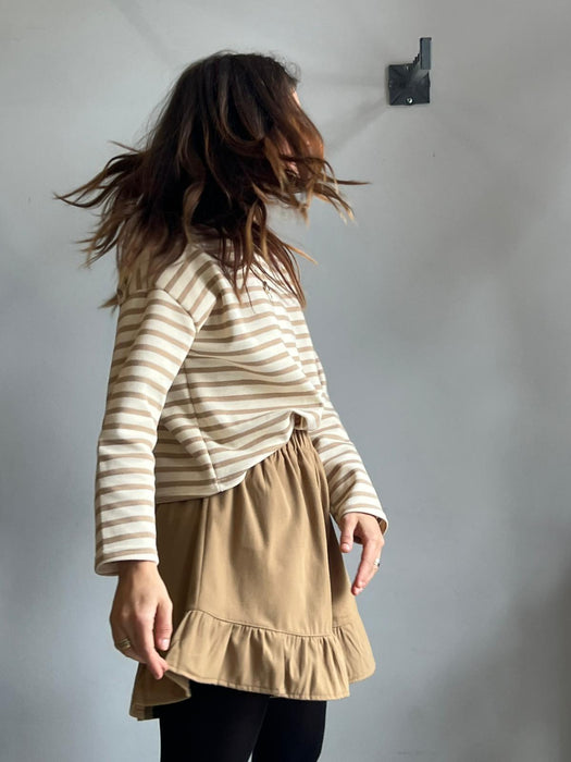 Felpa Deborah a righe panna e beige