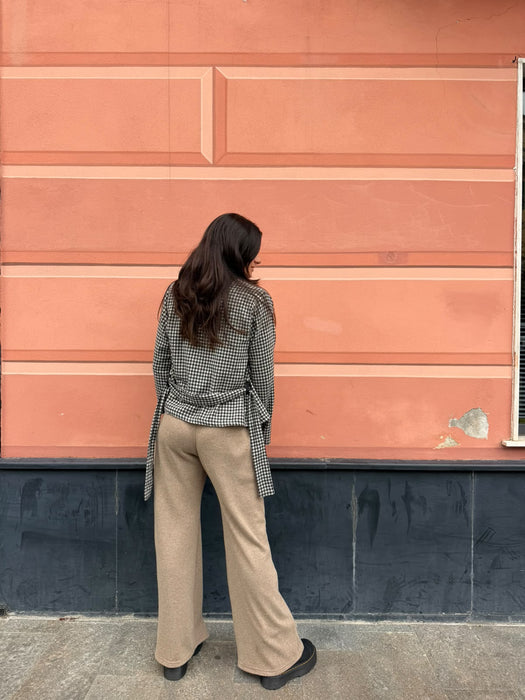 Pantaloni Mia in cashmere beige