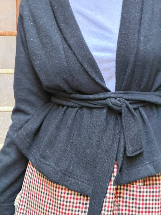 Cardigan Romeo in lana blu notte