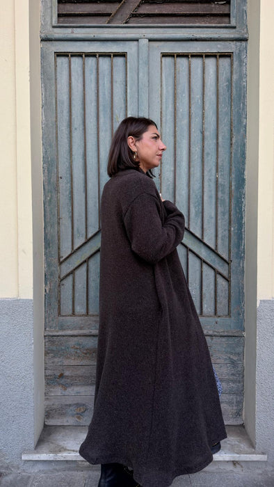 Cardigan Marinella in lana marrone