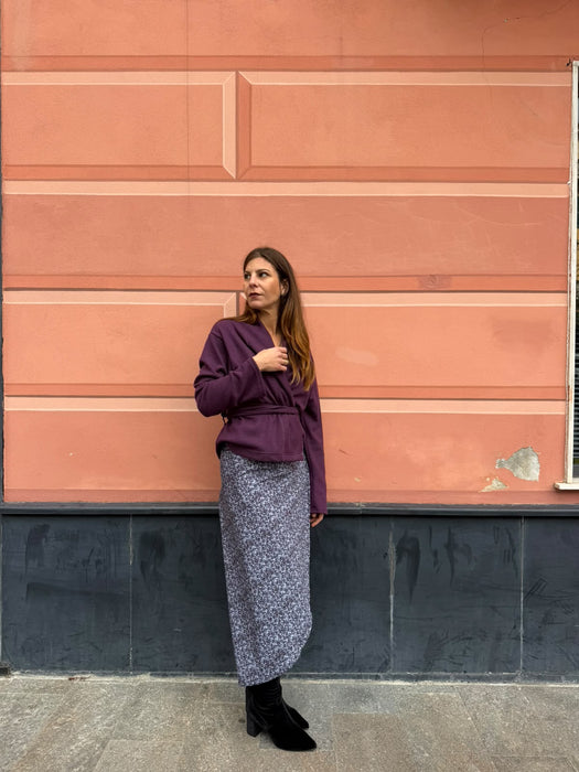 Cardigan Romeo in cashmere viola