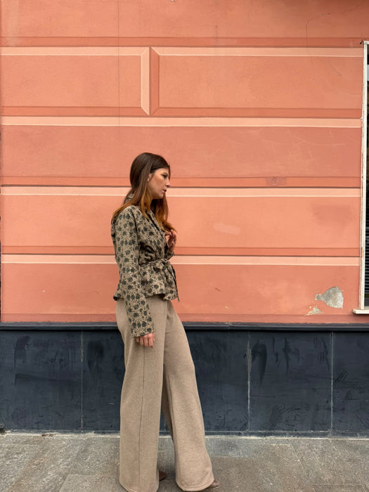 Pantaloni Mia in cashmere beige