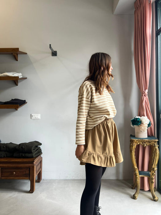 Pantagonna Itana in gabardine di lana biscotto