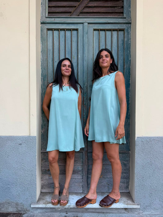 Abito Michele in viscosa latte e menta