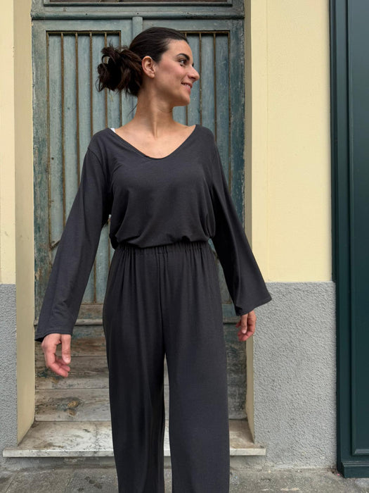 Pantaloni Mia in jersey antracite