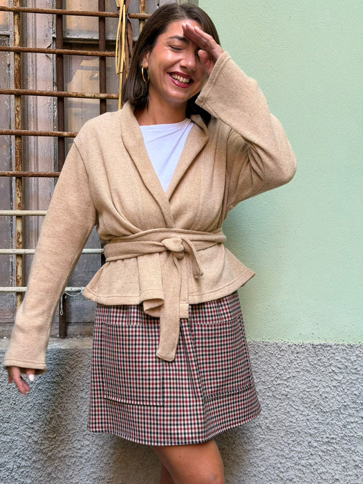 Cardigan Romeo in lana beige