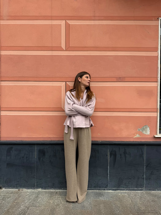 Pantaloni Mia in cashmere beige